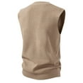 thumbnail image 4 of JTieacloth Casual Pullover Sweater Men's Casual V Neck Solid Color Pullover Sleeveless Knitted Vest(Yellow), 4 of 4