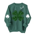 thumbnail image 2 of BRGZLK St.Patrick's Day Sweatshirts for Women Round Neck Print Sweatshirt Long Sleeve Funny Irish Shamrock Graphic Pullover Top Holiday Clothes Green XS, 2 of 6