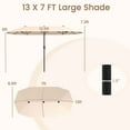 thumbnail image 3 of Costway 13 FT Large Patio Umbrella Outdoor Double-Sided Table Market Umbrella for Garden Beige, 3 of 10