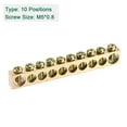 thumbnail image 3 of Uxcell Terminal Ground Bar Screw Block Barrier Brass 10 Positions 94.2mmx8mmx13mm for Electrical Distribution 2 Pack, 3 of 5
