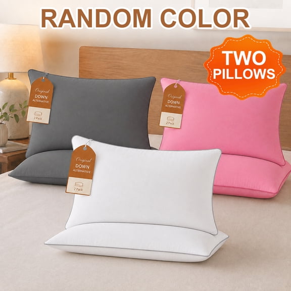 2pcs Firm Hotel-quality Pillows, Deep Sleep Neck Support Pillow Random Color