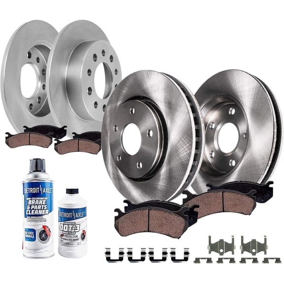 Detroit Axle - 10pc Brake Kit for 2003-2007 Hyundai Tiburon, Disc Brake Rotors Ceramic Brakes Pads 2004 2005 2006 Replacement : 11.02" inch Front and 10.16" inch Rear Rotor