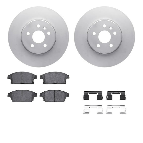 Dynamic Friction Company Front Geospec Brake Rotors with 5000 Advanced Brake Pads includes Hardware 4512-45066