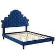 thumbnail image 3 of Modway Gwyneth Tufted Performance Velvet Queen Platform Bed in Navy, 3 of 10