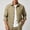 Khaki, variant on Mens Lapel Long Sleeve Solid Twill Button Down Shacket Single Patch Chest Pocket Roll Cuff Outdoor Utility Shirt Jacket