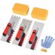 thumbnail image 1 of Stainless Steel Notched Tile Trowel Set with Grout Sponge Gloves, 1 of 5
