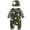 Green, variant on Boys Casual Star Print Outfit Overall Pants Long Sleeve Shirt Hat Three Piece Fall Kids Clothes