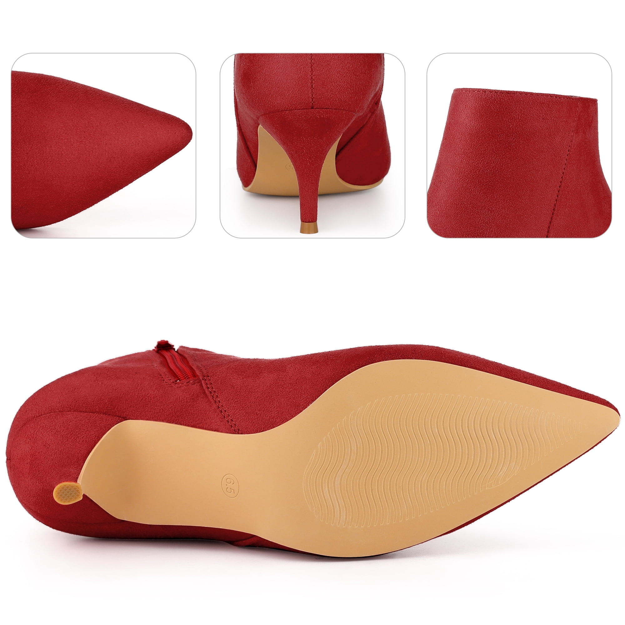 Botines De Tacón De Gatito Para Mujer – Puntera Puntiaguda, Cremallera Lateral, Varios Colores