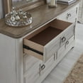 thumbnail image 4 of Meadowbrook White-Washed Wood Farmhouse 6-drawer Dresser and Mirror, 4 of 4