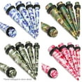 thumbnail image 5 of Pair of Camouflage Printed Acrylic Tapers with O-Rings - 4 Colors to Choose, 5 of 5