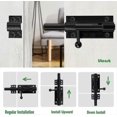 thumbnail image 5 of Heavy Duty Slide Gate Latch Bolt Safety Door Lock With Padlock Hole, 304 Stainless Steel Matte Black, 6 Inch 160mm Length, 14mm Dia. (8 Inch (200mm), 5 of 5