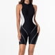 thumbnail image 5 of TaTaai Women's Sporty Rash Guard Swimsuit, Color Block Zipper Front One Piece with Slim Fit, Athletic Swimwear for Surfing, Diving and Summer Activities Gift, 5 of 8