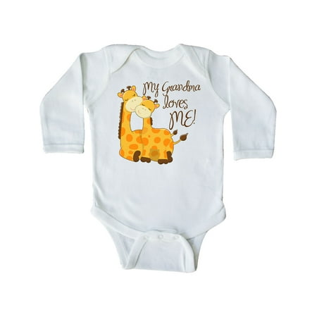 

Inktastic My Grandma loves me! Gift Baby Boy or Baby Girl Long Sleeve Bodysuit