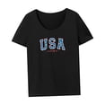 thumbnail image 4 of Camiseta de mujer de verano suave clásica con cuello redondo para vacaciones, uso diario, senderismo M, 4 of 7