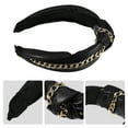thumbnail image 4 of Unique Bargains 1 Pcs Women Knotted Headbands Fashion Vintage Knotted PU Leather Hair Hoop Hair Accessories Black, 4 of 7