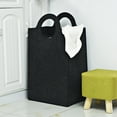 thumbnail image 3 of Cesto de ropa plegable de fieltro de 40 l, color gris oscuro | Cesto para ropa sucia de gran capacidad | Cesto multiusos para mantas y juguetes | Organizador doméstico ligero y duradero, 3 of 9