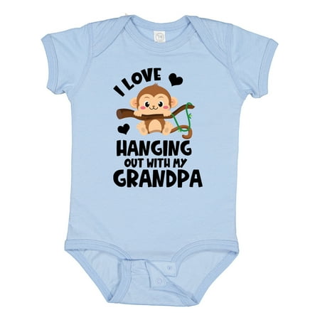 

Inktastic Monkey I Love Hanging out with My Grandpa Gift Baby Boy or Baby Girl Bodysuit
