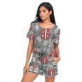 thumbnail image 5 of Women Pajama Sets Short Sleeve Sweatshirts Festive Holiday Gifts Casual Tops and Shorts, 5 of 7