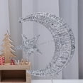 thumbnail image 6 of Wrought Iron Christmas Tree Topper Glittering Star and Moon Treetop Home Decor Party Supplies (Silver 20cm), 6 of 6