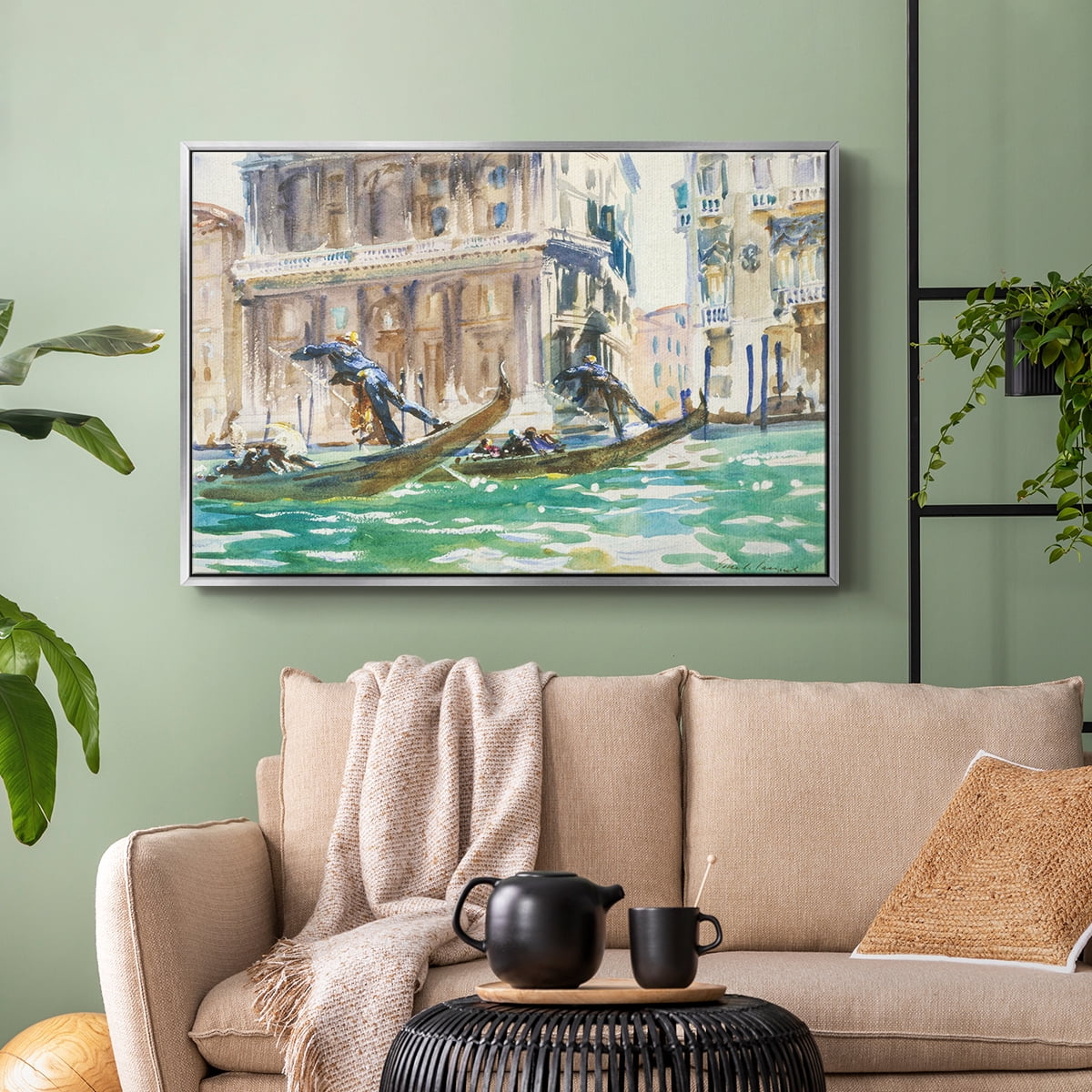 Vintage Landscape-CXLIV By Wexford Home Framed in Silver Wood Gallery Wrapped Canvas 25 in. x 37 in.