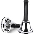 thumbnail image 1 of 2 Pack Hand Bell, Silver Steel Bell, Ringing Bell with Handle, Dinner Bells for Inside Classroom Bell, for Food Line, Alarm, Jingles, Ringing (Silver), 1 of 5