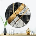 thumbnail image 1 of Designart "Marble Granite Agate with Gold Accents IX" Modern Geometric Oversized Wall Clock, 1 of 6