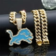 thumbnail image 2 of Men Women Hip Hop Personalized Trend Blue Lions Football Team Pendant Necklace 15mm Crystal Cuban Chain HipHop Iced Out Bling Necklaces Fashion Charm Jewelry, 2 of 4