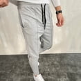 thumbnail image 6 of OSOLU Solid Color Men's Zipper Casual Thin Sports Sweatpants Breathable No Elasticity Trousers Pockets Pants Everyday Comfort Versatile Bottoms, 6 of 9