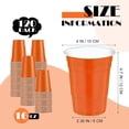 thumbnail image 2 of JJEAN-120 pcs Orange Plastic Cups Halloween plastic Disposable cups 16 oz orange Party Cups for drinking Tastings served Snacks Barbecues Picnics, 2 of 4