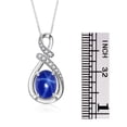 thumbnail image 4 of RYLOS Necklace Sterling Silver Designer Necklace Gemstone &  Diamonds Pendant 18" Chain 9X7MM Blue Star Sapphire September Birthstone Womens Jewelry Silver Necklace, 4 of 8