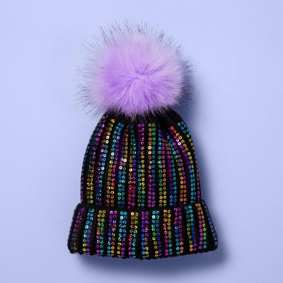 Girls' Sequin Beanie Hat - More Than 