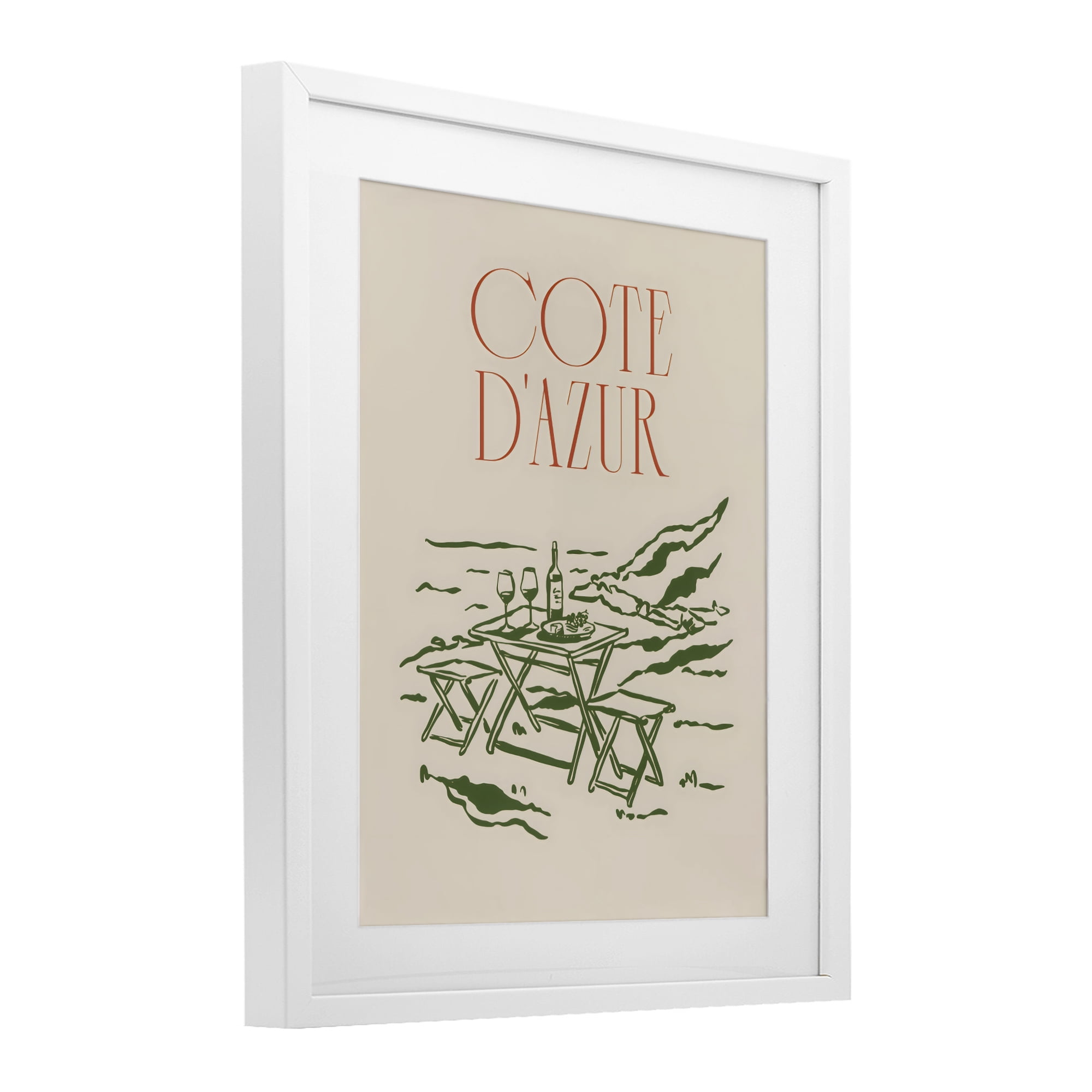 Stupell Industries Seaside Wine Picnic White Framed Print Under Glass, design by The Prints Vibe