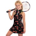 thumbnail image 2 of FYDUU Girls Tennis Outfit Casual Dresses Floral Sleeveless Zip Up Dress For Kids Elegant Party A-Line Dress With Stand Collar Sundress 10-11 Years, 2 of 6