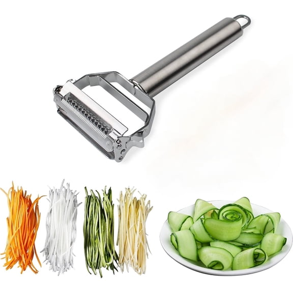 Xuet Peeler Stainless Steel Cutter Slicer with Cleaning Brush Pro for Carrot Potato Melon Gadget Vegetable Fruit