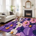 thumbnail image 2 of Abstract Beauty Flower Area&nbsp;Rug 5x7ft Watercolor Pink Purple Floral Non-Slip&nbsp;Washable Square&nbsp;Rugs Soft Felt Indoor Floor Mat for Bedroom Kitchen Living Room Bathroom, 2 of 9