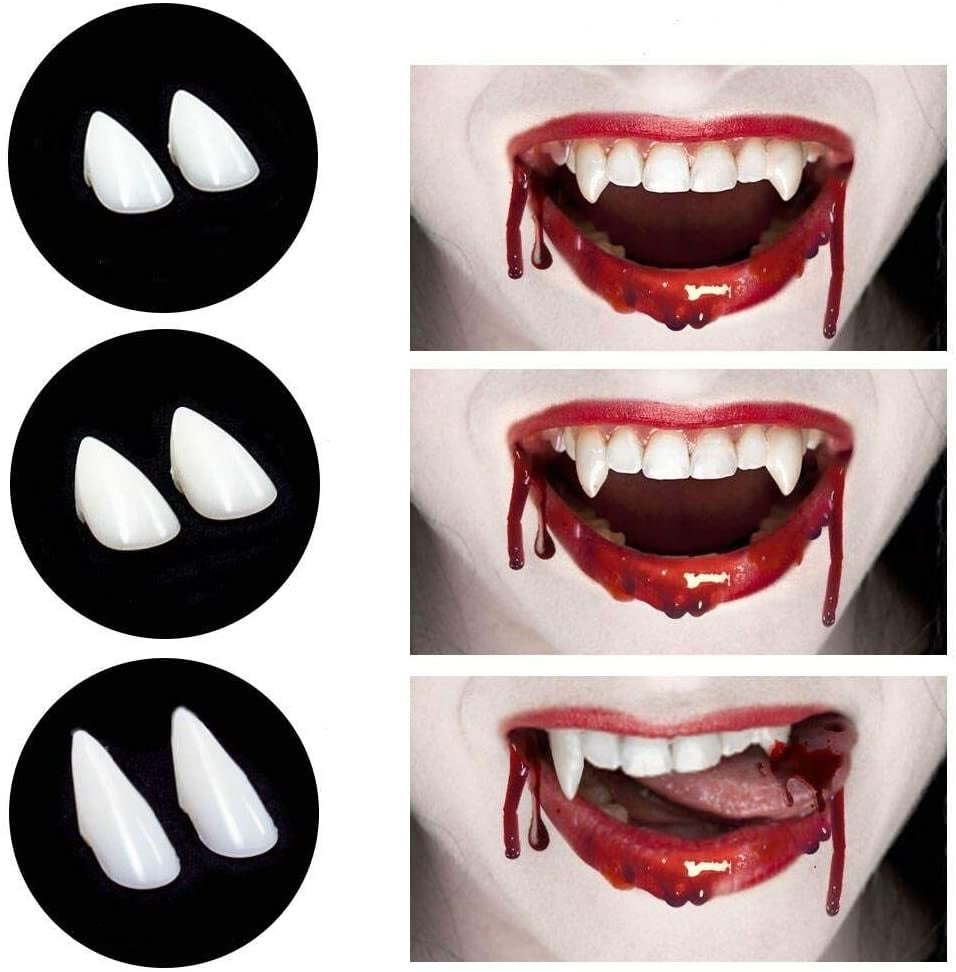 Vampire Teeth Fangs Elf Ears Dentures Props Halloween Costume Fairy Cosplay