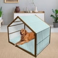thumbnail image 2 of Pale Blue Pet House, Separate Droplets Motif Colorful Design Precipitation Drizzle Sky Image Print, Outdoor & Indoor Portable Dog Kennel with Pillow and Cover, 5 Sizes, White and Blue, by Ambesonne, 2 of 4