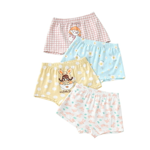 Ketyyh-chn99 Girls Underwear Panties Kids Soft Comfort Cotton Underwear  Little Girls Assorted Panties (4 Pack) Pink,4-5 Years 