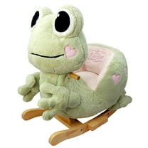 Gerardo's Toys: Little Rockers - Frog - Wooden Plush Ride-On Rocking Animal Toy, Plays Music, Removable Soft Fabric Cover, Toddler & Kids Ages 24mo 