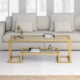 thumbnail image 2 of Evelyn&Zoe Athena 45" Wide Rectangular Coffee Table, Brass, 2 of 7