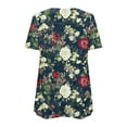 thumbnail image 2 of Zuesphe Womens Tunic Tops for Leggings Short Sleeve V Neck Summer Casual Pleated Blouses Flowy T Shirt Floral Summer Tops Basic Pullover, 2 of 4