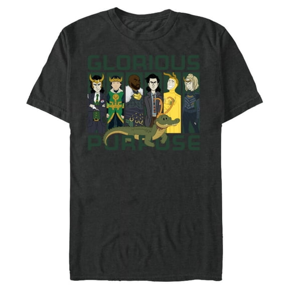 Marvel Loki Variants Alligator Loki Glorious Purpose - Short Sleeve Blended T-Shirt for Adults – Customized-Dark Heather