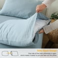 thumbnail image 4 of Simple&Opulence 100% French Linen Pillowcase King Size-Set of 2- Washed Solid Color Pillow Cases Embroidered -Soft and Durable (Dusty Blue, 20''x40''), 4 of 6