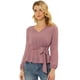 thumbnail image 1 of Blusa De Lunares Suizos Con Cuello En V Para Mujer Morado Oscuro L, 1 of 5