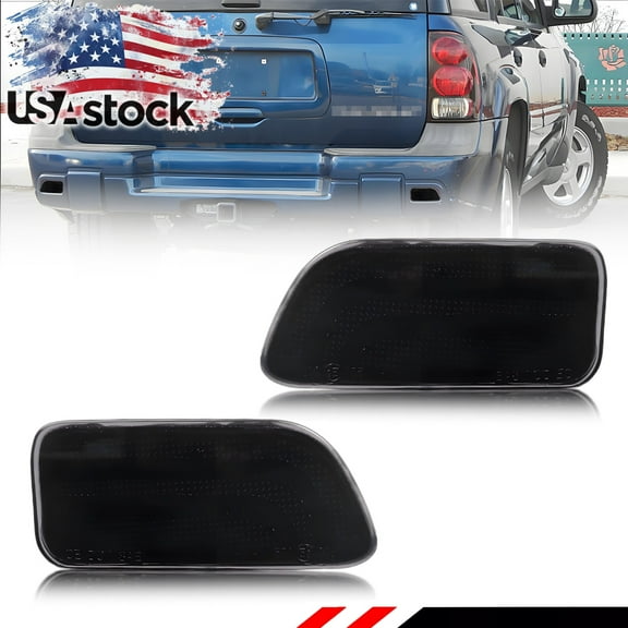 2PCS Smoked Lens Rear Bumper Reflector Light Tail Light Rear Light Brake Light Backup Light Reverse Light Cover Shells For 2002 2003 2004 2005 2006 2007 2008 2009 Chevrolet Trailblazer No Bulb/Socket