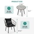 thumbnail image 3 of DEXTRUS 3 Pcs Patio Wicker Furniture Outdoor Rattan Sofa Garden Conversation Set for Balcony, Backyard, Pool, Porch, Deck - Black, 3 of 7