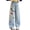 Z-24Light Blue, variant on Ruyang Girls Ripped Jeans Elastic Waist Denim Pants Teens Baggy Wide Leg Distressed Jeans with Pockets Kids Streetwear Summer Pants