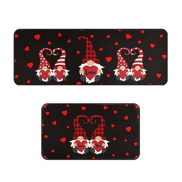 yulier Christmas Kitchen Rugs Set of 2 Anti Fatigue Kitchen Mats for Floor Non Slip Cushioned Kitchen Runner Rug Floor Mats Comfort Standing Mat Christmas Kitchen Decor (15.7"x43"+15.7"x23.6")