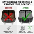 thumbnail image 3 of Silicone Air Fryer Liners for Ninja Dual 8QT, 2 Pcs Rectangle Reusable Liners for DZ201 DZ401, Food Grade Non-Stick Airfryer Accessories, 3 of 10