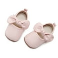 thumbnail image 7 of nvzhuang Baby Girl Dress Shoes Faux Leather Bowknot Flats Crib Shoes with Non-Slip Rubber Sole, 7 of 7